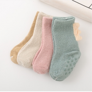 (3雙)(混出)兒童BABY小恐龍珊瑚絨襪子