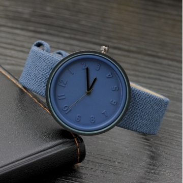 (2入)韓版牛仔帆布錶帶手錶