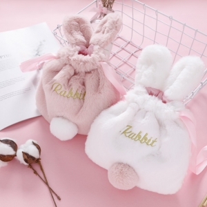 (2入)(混出)粉嫩兔子造型束口收納袋